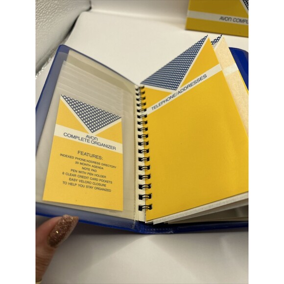 Retro VTG NOS 1986 Avon Cobalt Blue Patent Leather Complete Organizer - Picture 5 of 5